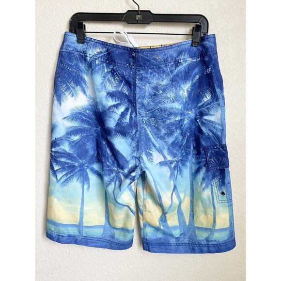 Carona Mens Blue Board Shorts Size LG Polyester Drawstring Preowned - Picture 5 of 11